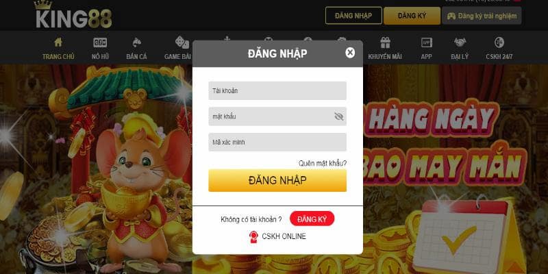 3 bước xử lý khi quên mật khẩu đăng nhập King88